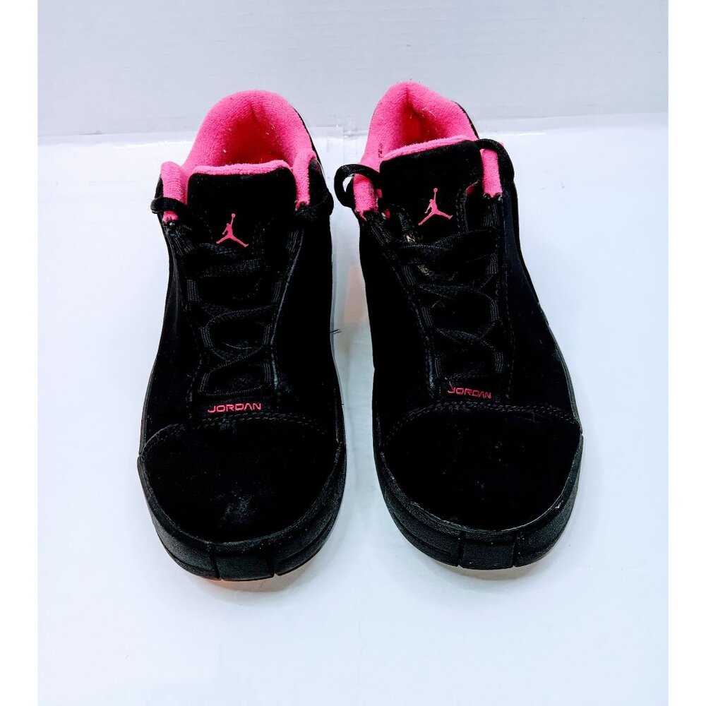 Air Jordan Kids Black & Pink Shoes Size 13C Suede & Synthetic Material Lace-Up C
